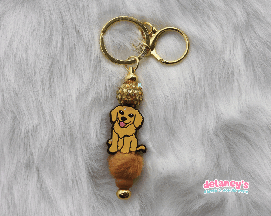 Beaded Keychains with DOG Focal Beads (6 Pack)