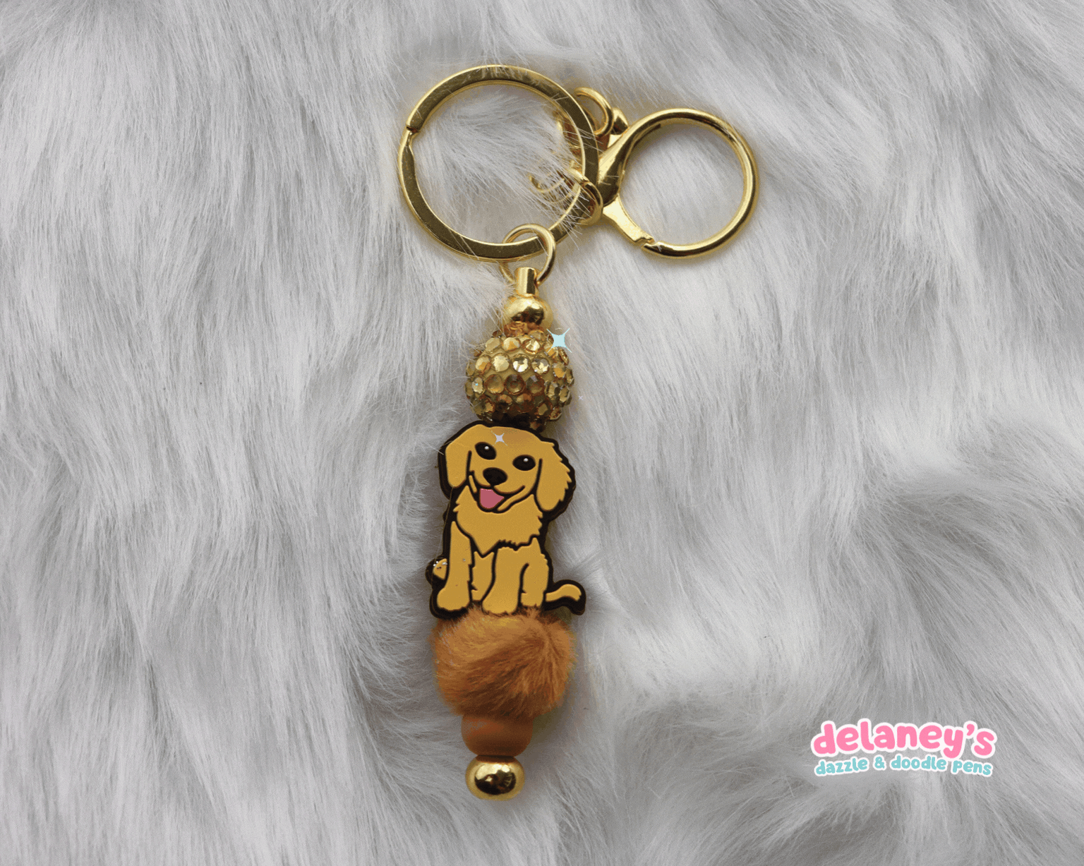 Beaded Keychains with DOG Focal Beads (6 Pack)