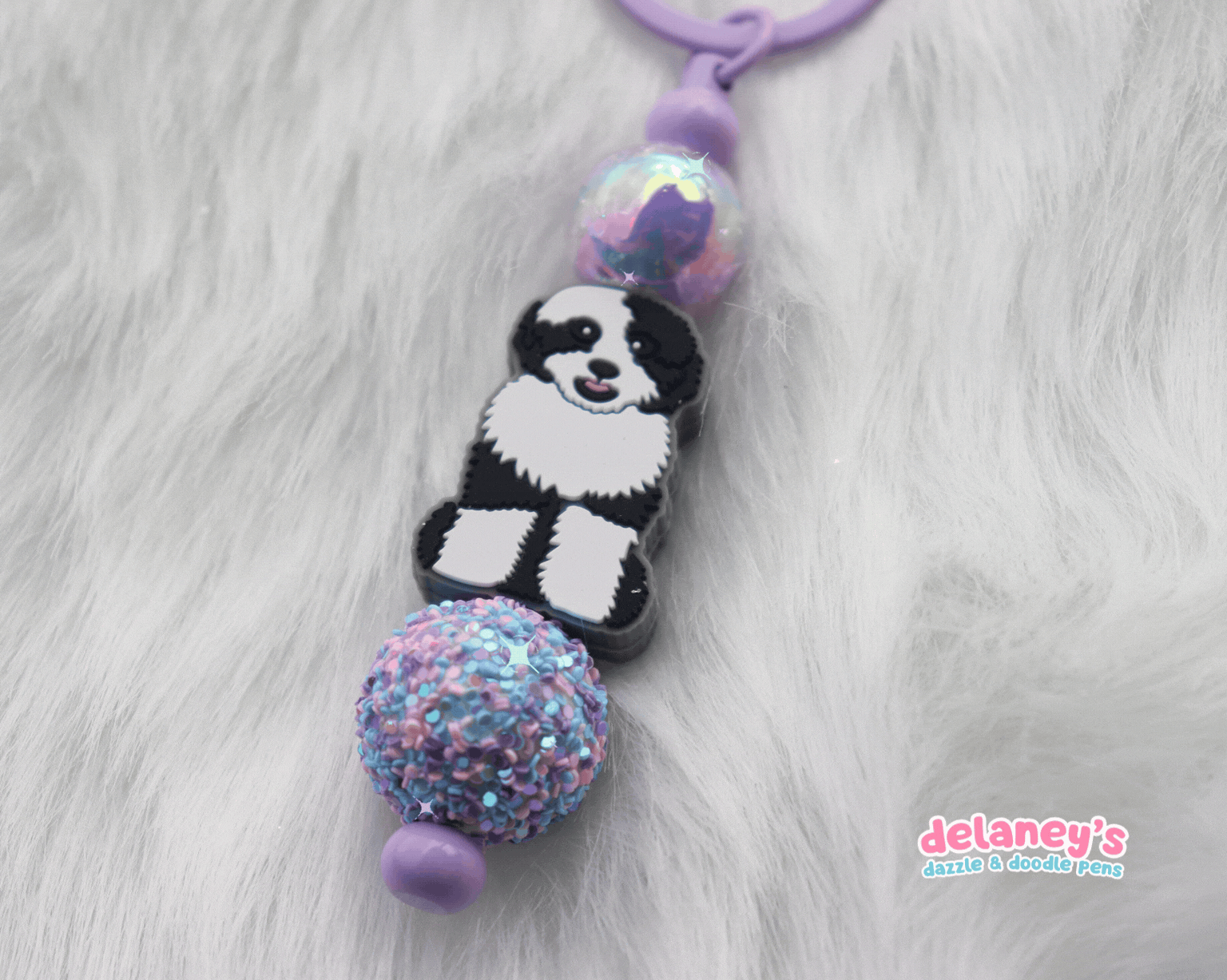 Beaded Keychains with DOG Focal Beads (6 Pack)