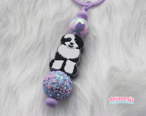 Beaded Keychains with DOG Focal Beads (6 Pack)