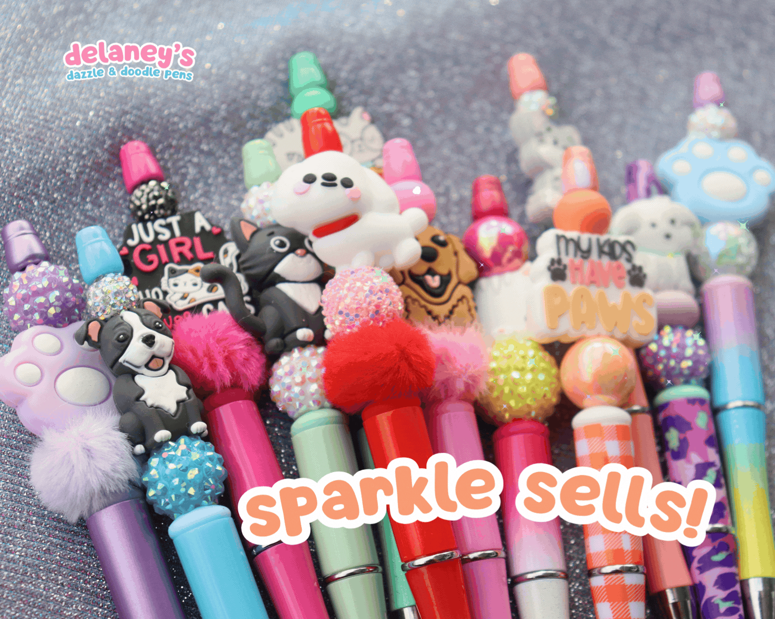 Beaded Pens with KAWAII Focal Beads (6 Pack)