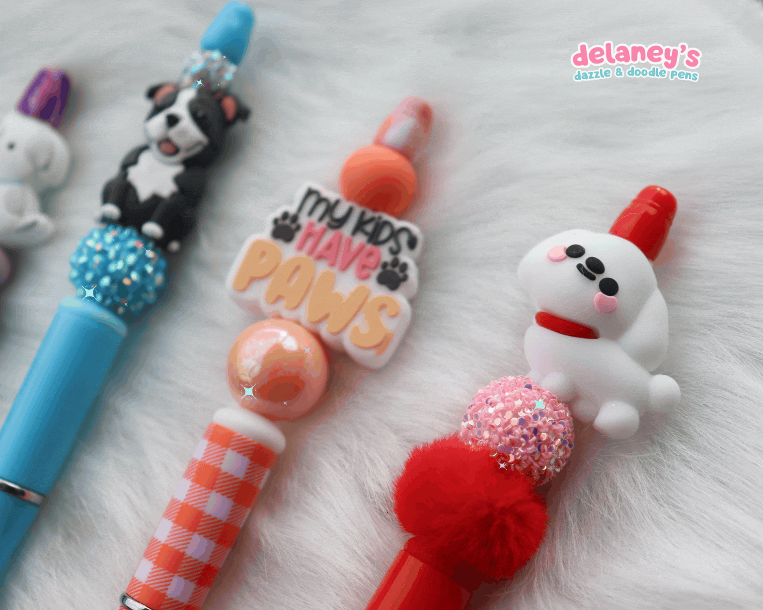 Beaded Pens with DOG Focal Beads (6 Pack)