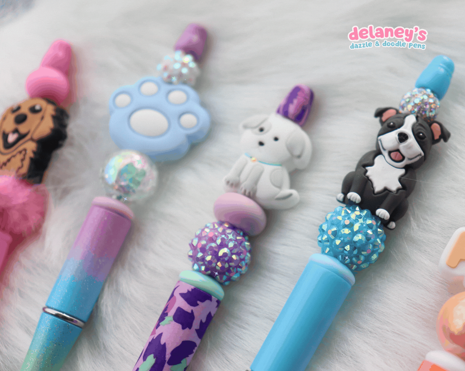Beaded Pens with DOG Focal Beads (6 Pack)